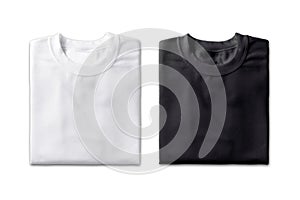 Blank black and white folded Sweatshirt mockup isolated on white background.