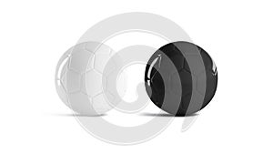 Blank black and white glossy soccer ball mockup, looped rotation