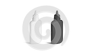 Blank black and white glue tube mockup stand  photo