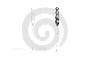 Blank black and white knobby balloon flying mockup, front view photo