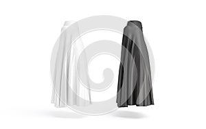 Blank black and white muslim burqa mockup, back side view