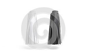 Blank black and white muslim female burqa mockup, profile view photo