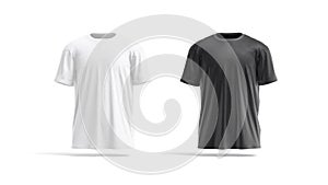 Blank black and white oversize t-shirt mockup, looped rotation, 4k