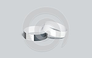 Blank black and white paper wristbands mockups