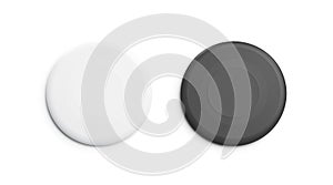 Blank black and white plastic frisbee mockup set, isolated,