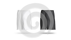 Blank black and white soccer shorts mockup set, looped rotation