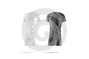 Blank black and white soccer uniform with t-shirt short mockup