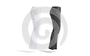 Blank black and white sport pants mock up, isolated