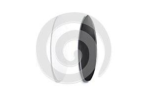 Blank black and white surfboard mock up set, top view