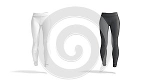 Blank black and white women sport leggings mockup, looped rotation