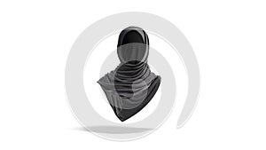 Blank black woman muslim hijab mock up, looped rotation