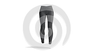 Blank black women sport leggings mockup, looped rotation