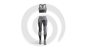 Blank black women sport uniform mockup, looped rotation