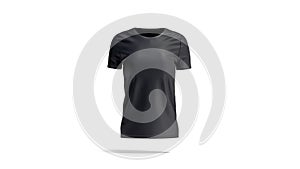 Blank black women t-shirt mockup, looped rotation