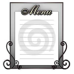 Blank blackboard menu