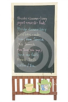 Blank blackboard menu