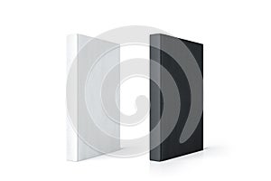 Blank blank and white hard cover book spine mockup stand