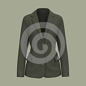 Blank Blazer mockup. Front view. 3d rendering, 3d illustration