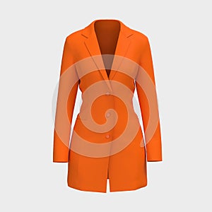 Blank Blazer mockup. Front view. 3d rendering, 3d illustration