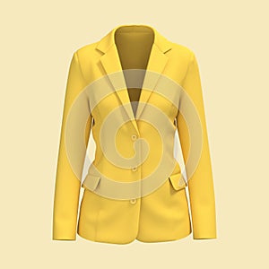 Blank Blazer mockup. Front view. 3d rendering, 3d illustration
