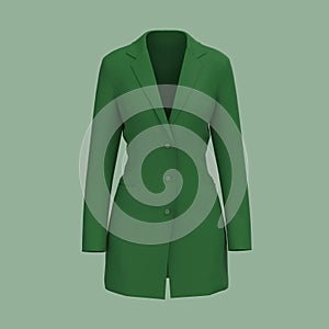 Blank Blazer mockup. Front view. 3d rendering, 3d illustration