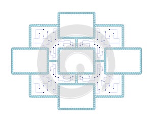 Blank blockchain network with digital connections 2D cartoon object