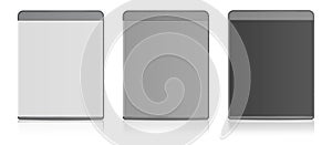 Blank Blu-ray case white, grey, black