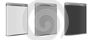 Blank Blu-ray case white, grey, black