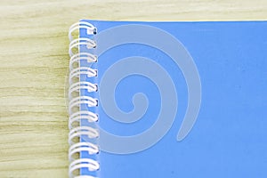 Blank blue book empty cover book spiral stationery school supplies for education business idea book cover design note pad memo on