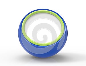 Blank blue button 3d render