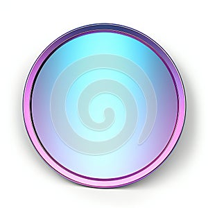 Blank blue button isolated on white background