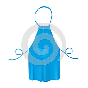 Blank blue kitchen apron. Protective garment.