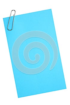 Blank blue paper with clip