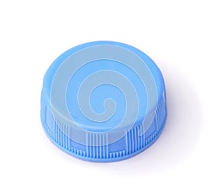 Blank blue plastic bottle cap