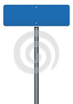 Blank blue Road Sign.