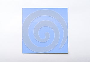 blank blue sticky notes on white background. Mockup sticky Note Paper. Use post it notes to share idea on sticky note. sheets for