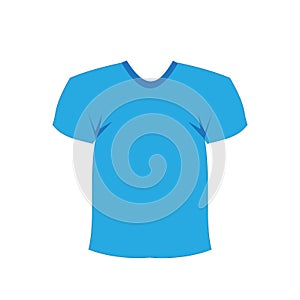 Blank blue T-shirt template .Vector