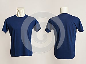 Blank blue tshirt template  from two sides