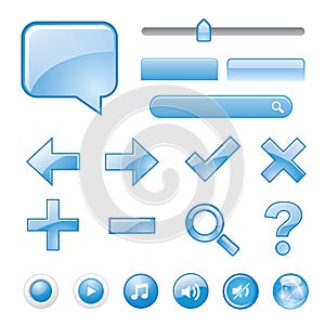 Blank Blue website button Icon Symbol Vector