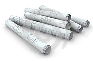 Blank blueprint roll of paper