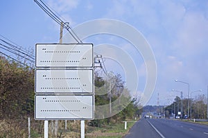 Blank Board modified from traffic sign board along the road.