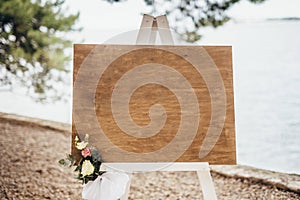 Blank board in wedding wenue