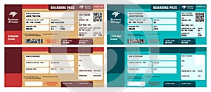 Blank Boarding pass template design photo