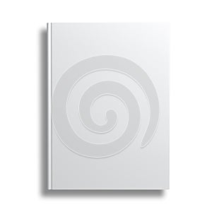 Blank book cover over white background