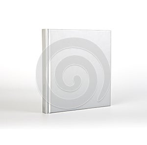 Blank book cover over white background with shadow.