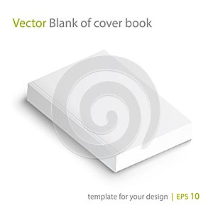 Blank of book cover, vector illustration. Template for your design.