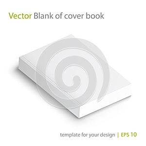 Blank of book cover, vector illustration. Template for your design. photo