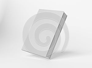 Blank A4 book mockup floating on white background 3D rendering