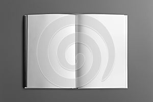 Blank book isolated on grey