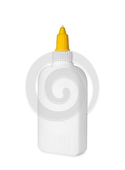 Blank bottle of glue isolated on white